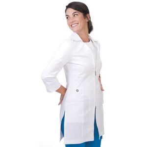 White  medical uniform zip coat Small